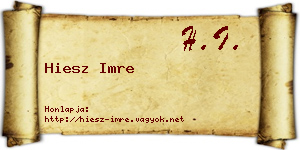 Hiesz Imre névjegykártya